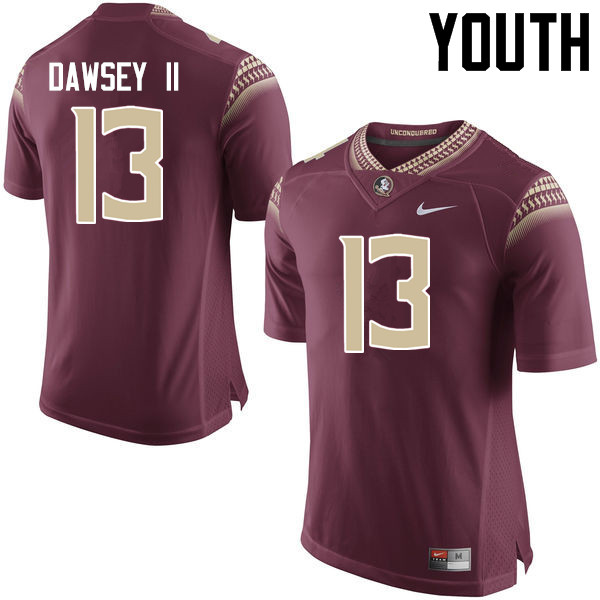 Youth #13 Lawrence Dawsey II Florida State Seminoles College Football Jerseys-Garnet - Click Image to Close